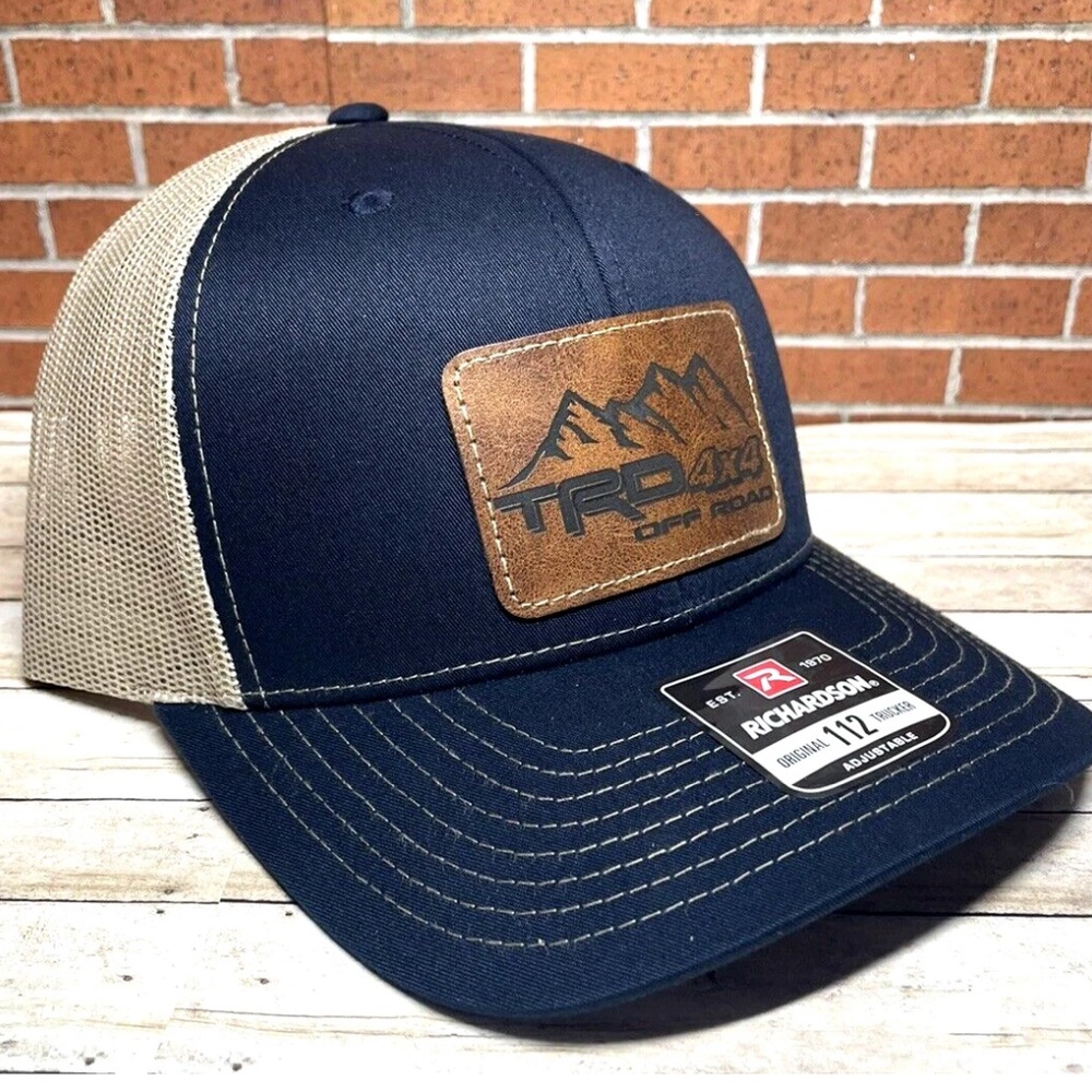 Richardson 112 Tacoma TRD Leatherette Patch Trucker Hat  Navy/Khaki